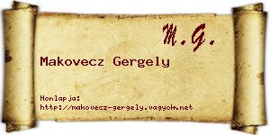 Makovecz Gergely névjegykártya